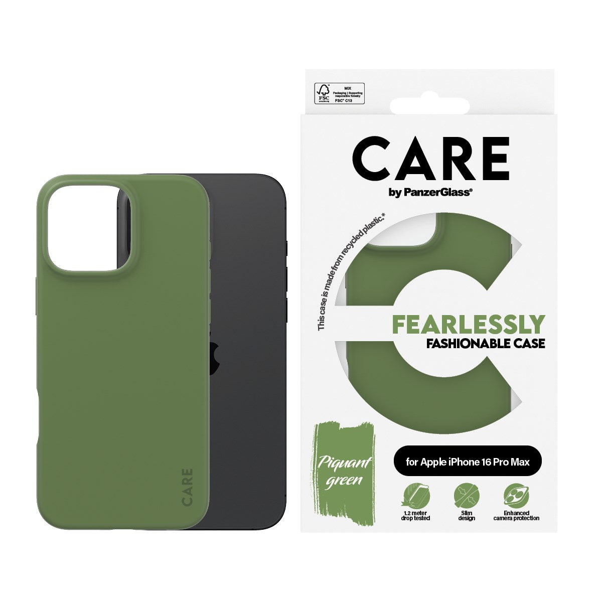 CARE by PanzerGlass® Case Grøn iPhone 16 Pro Max